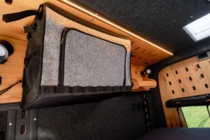 Vertical storage light Van life storage hacks